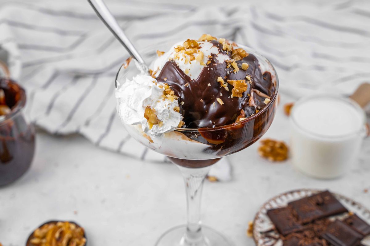 Keto Hot Fudge Ice Cream Sundae