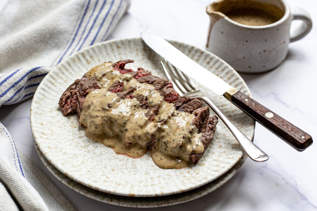 Best Keto Carnivore Steak with Creamy Peppercorn Sauce