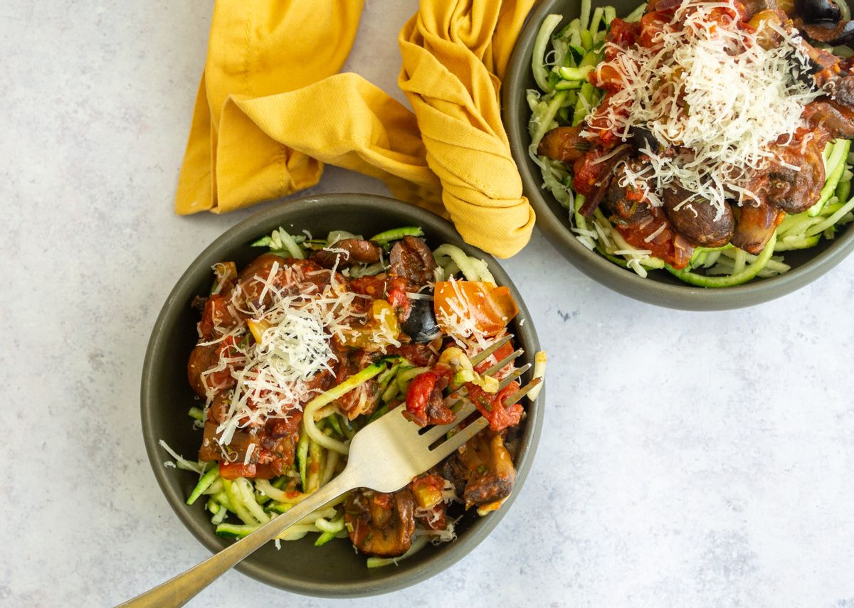 Low Carb Vegetarian Mushroom Spaghetti