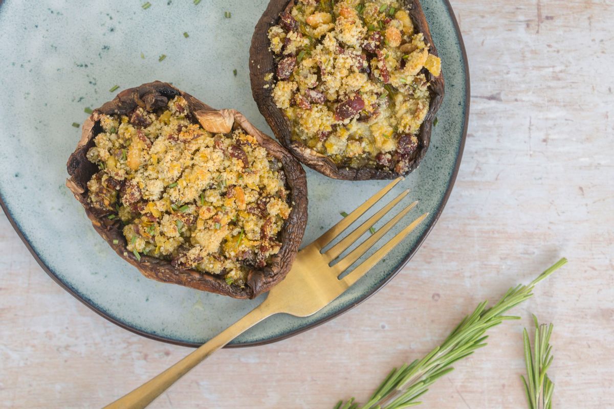 Low Carb Vegan Stuffed Portobello Mushrooms