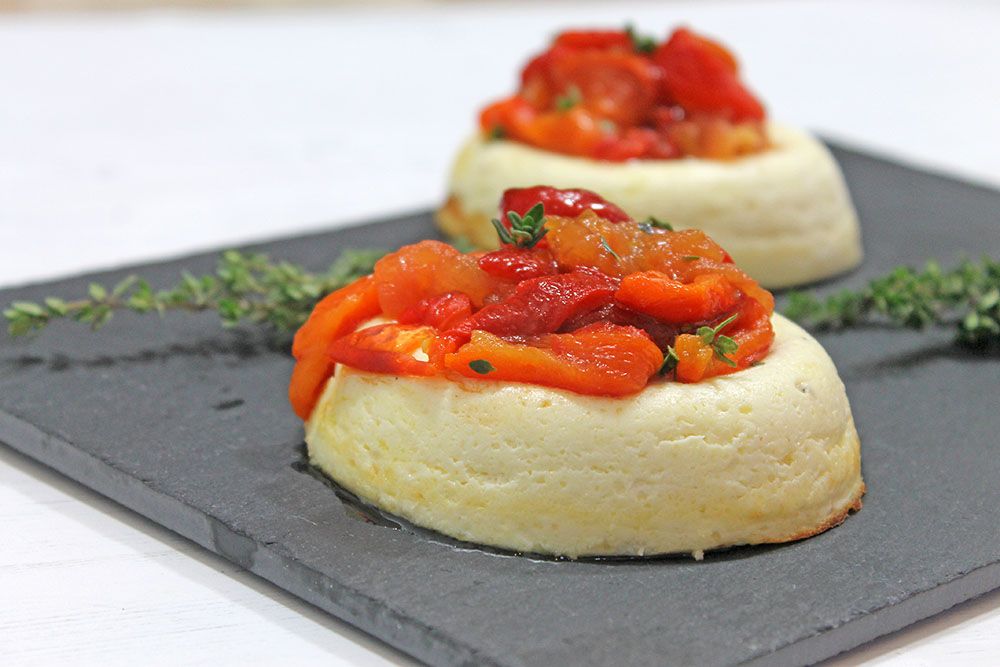 Low Carb Baked Ricotta With Roasted Peppers And Tomatoes