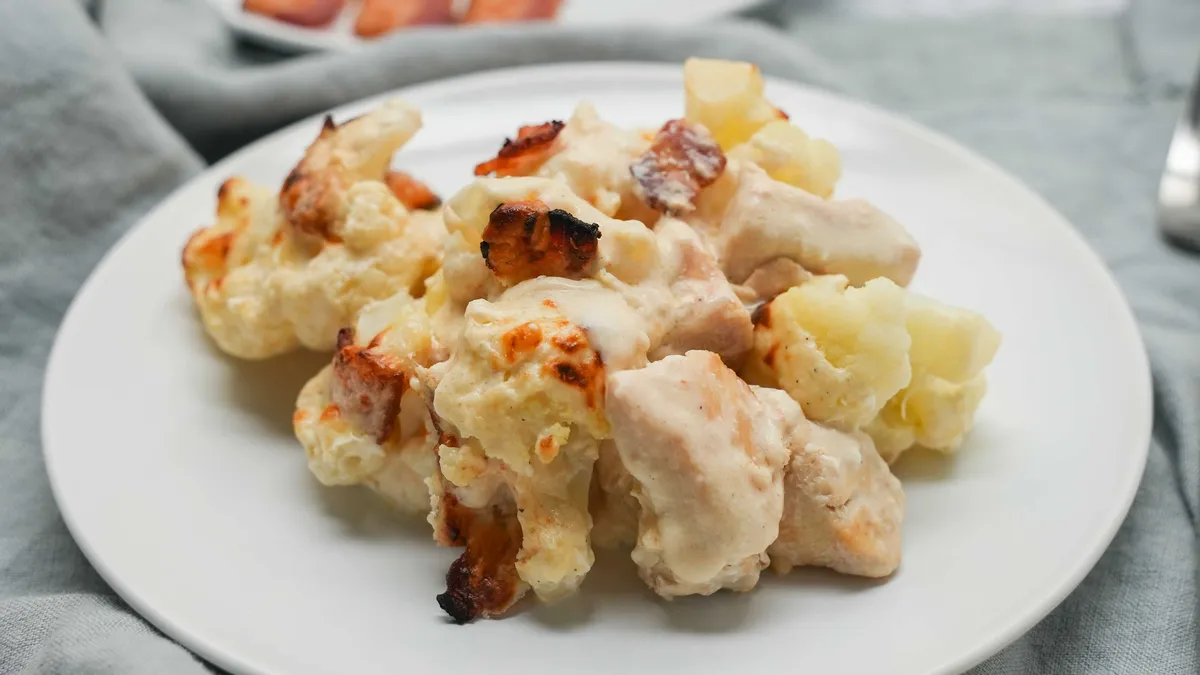 Keto Chicken and Cauliflower Cheese Bake