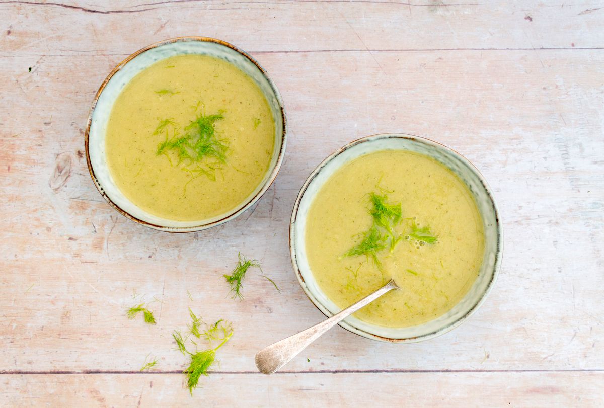 Keto Roasted Fennel and Zucchini Soup