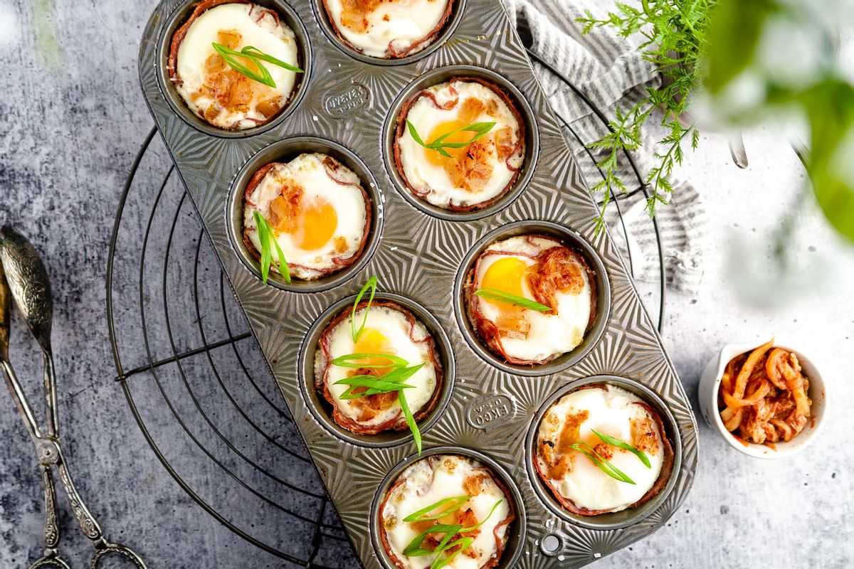 Keto Kimchi Ham and Egg Cups