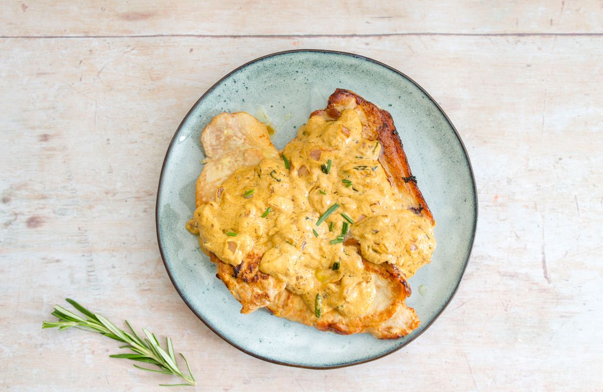 Keto Pork Loins with Creme Fraiche and Mustard Sauce