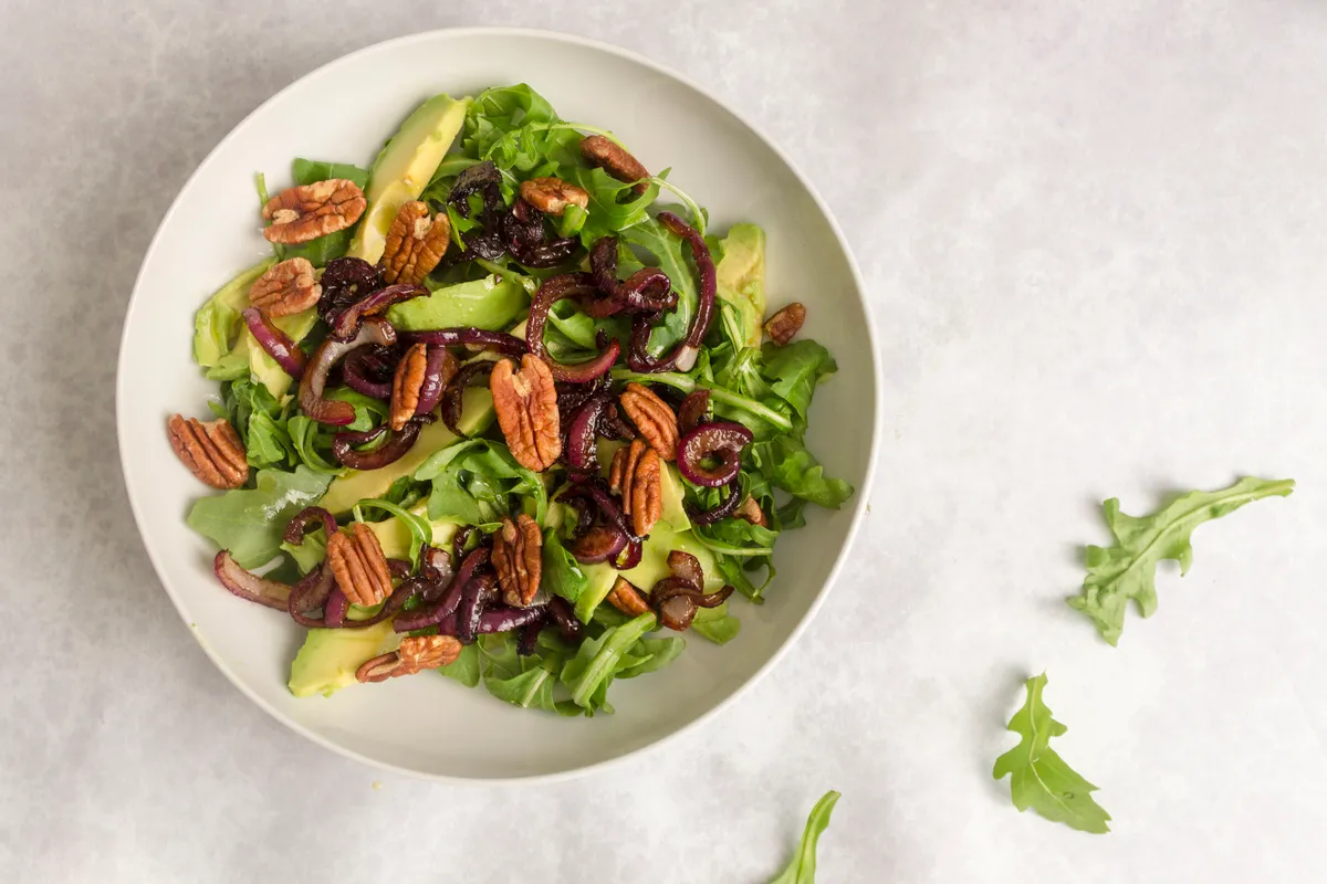 Keto Caramelized Onion And Avocado Salad