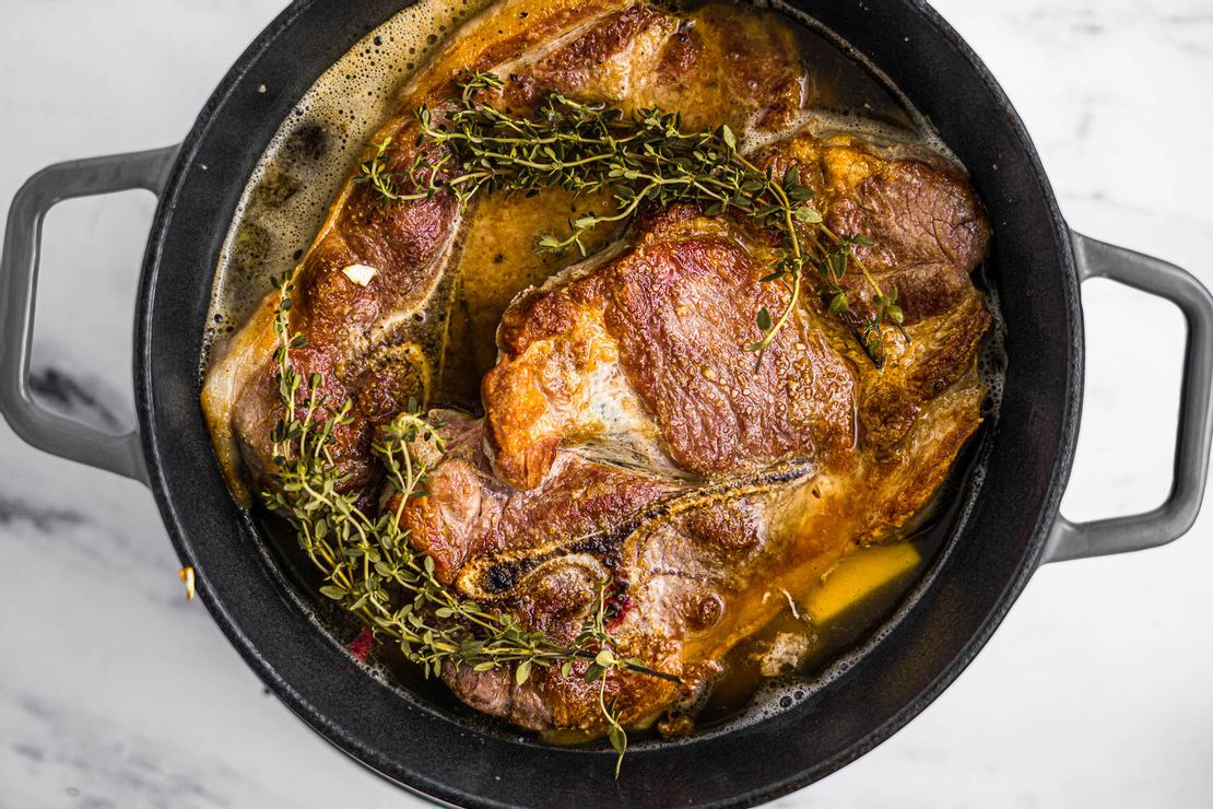 Dutch Oven How To Cook A Bone In Pork Shoulder Low Carb Braised