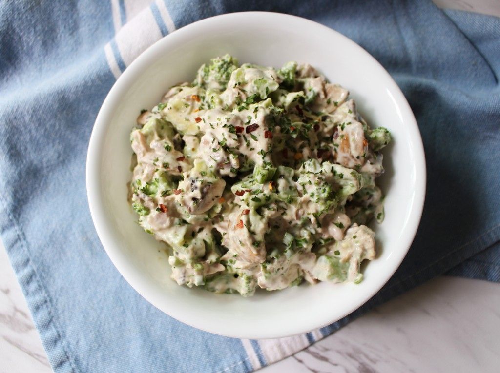 Keto Broccoli Mushroom Avocado Tuna Salad