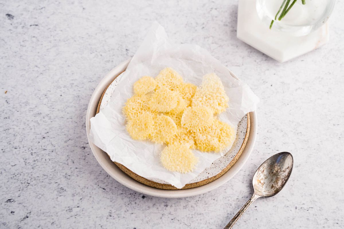 Keto Microwave Parmesan Crisps