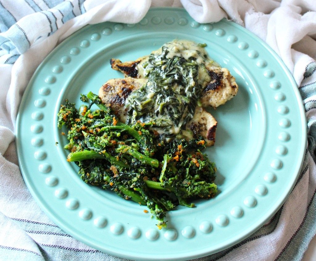 Keto Chicken Florentine with Crispy Rapini