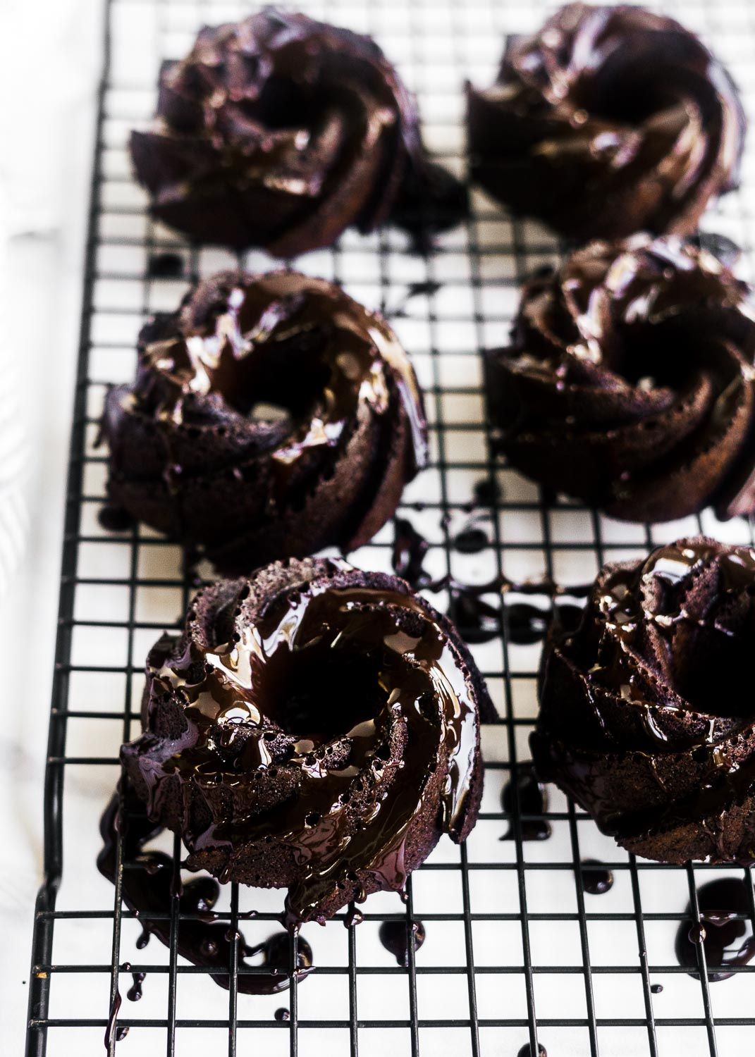 Low Carb Mini Chocolate Bundt Cakes with Espresso Glaze