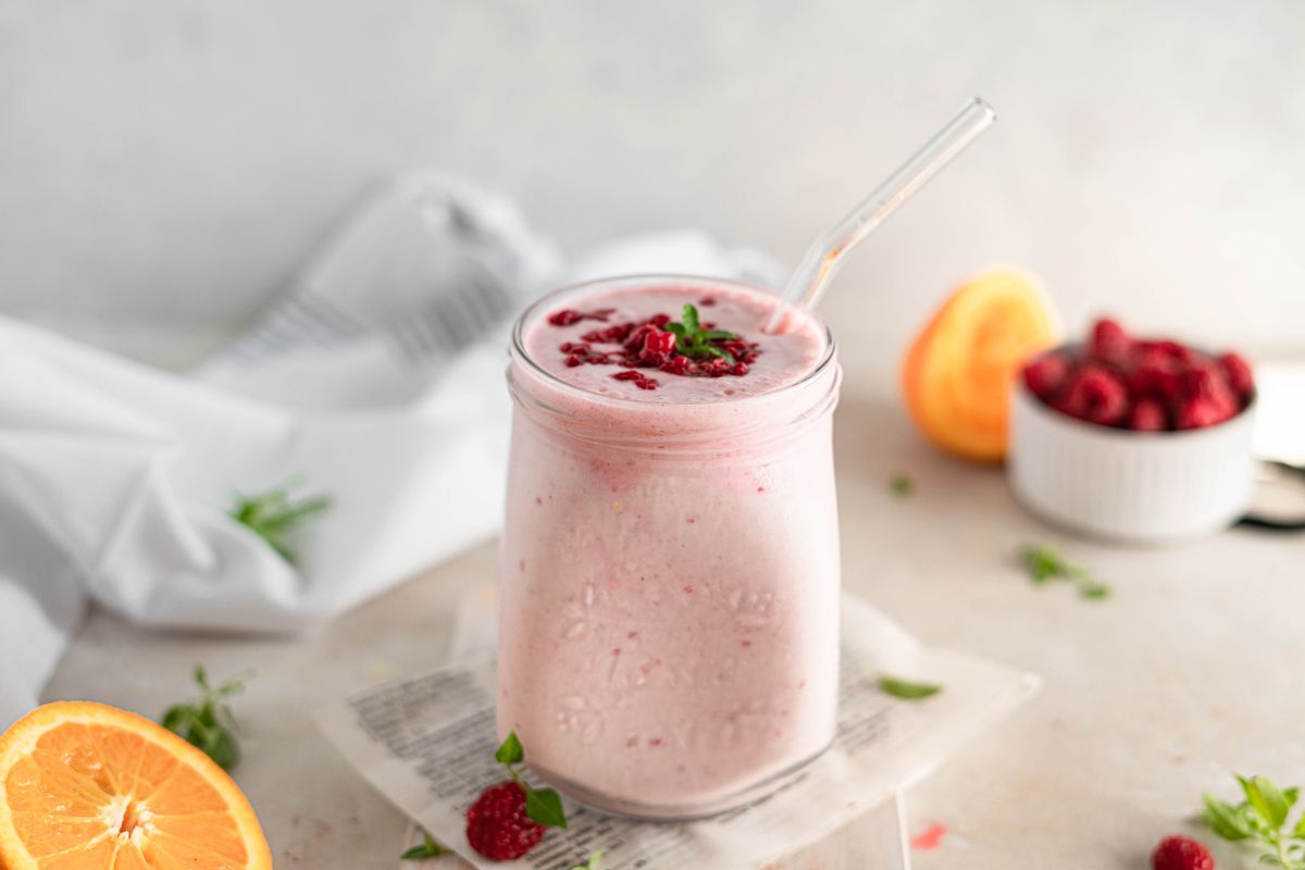 Keto Raspberry Orange and Coconut Smoothie