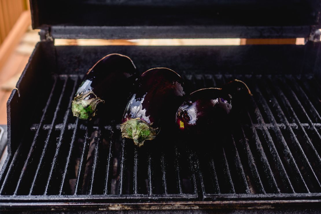 Low Carb Grilled Eggplant With Creamy Garlic Tahini Dressing