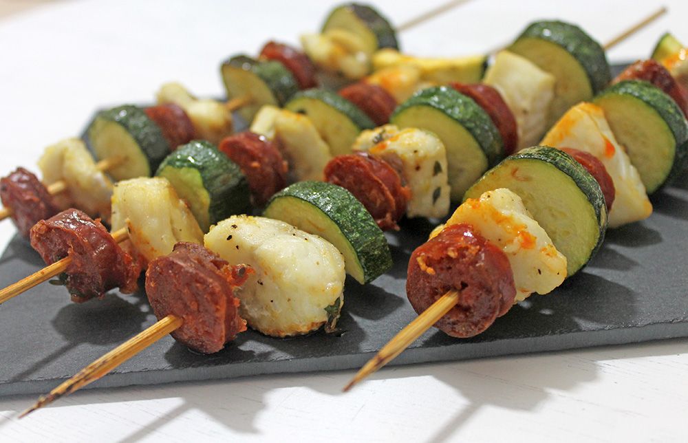 Keto Cod And Chorizo Kebabs