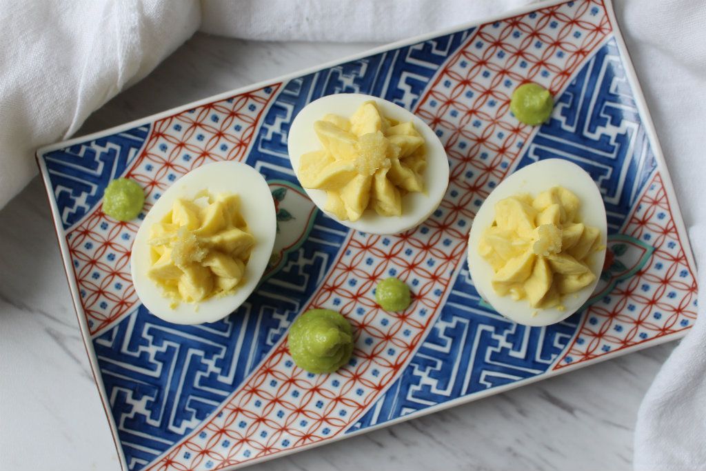 Keto Wasabi Ginger Deviled Eggs