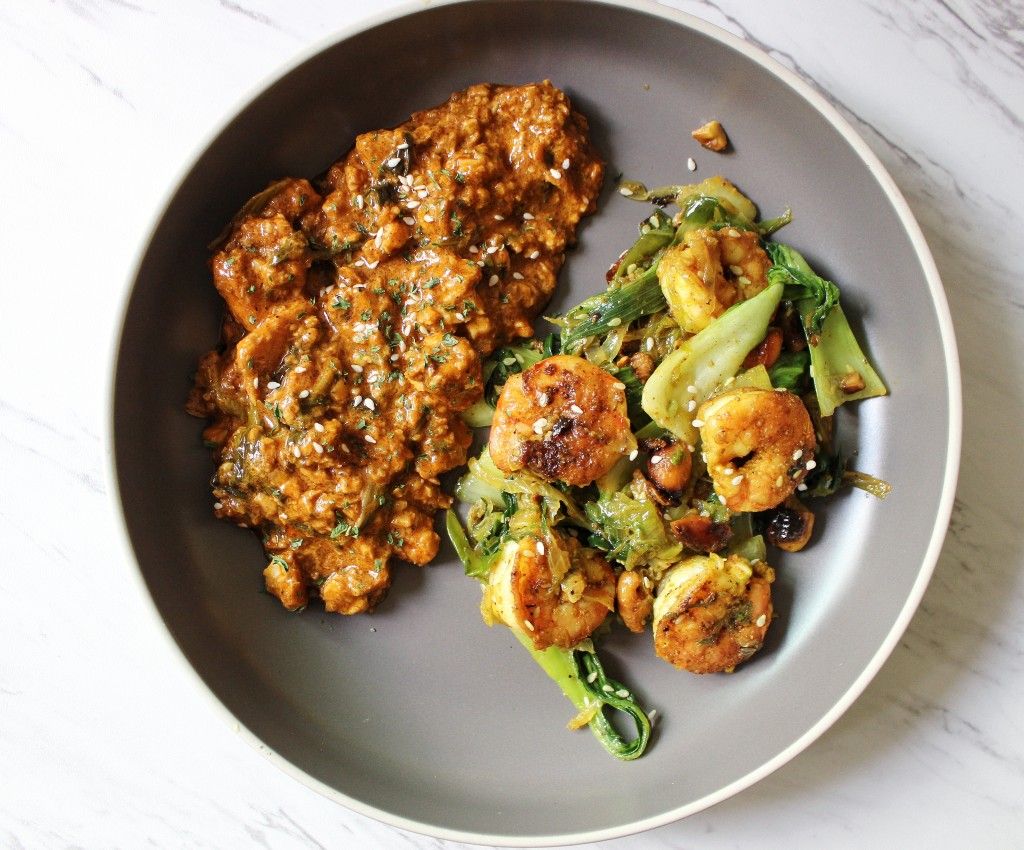 Low Carb Asian Catfish Curry w Hot Shrimp Salad