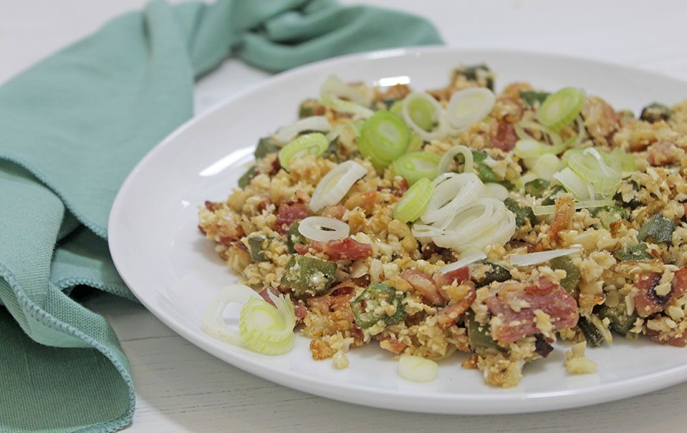 Keto Bacon And Okra Rice