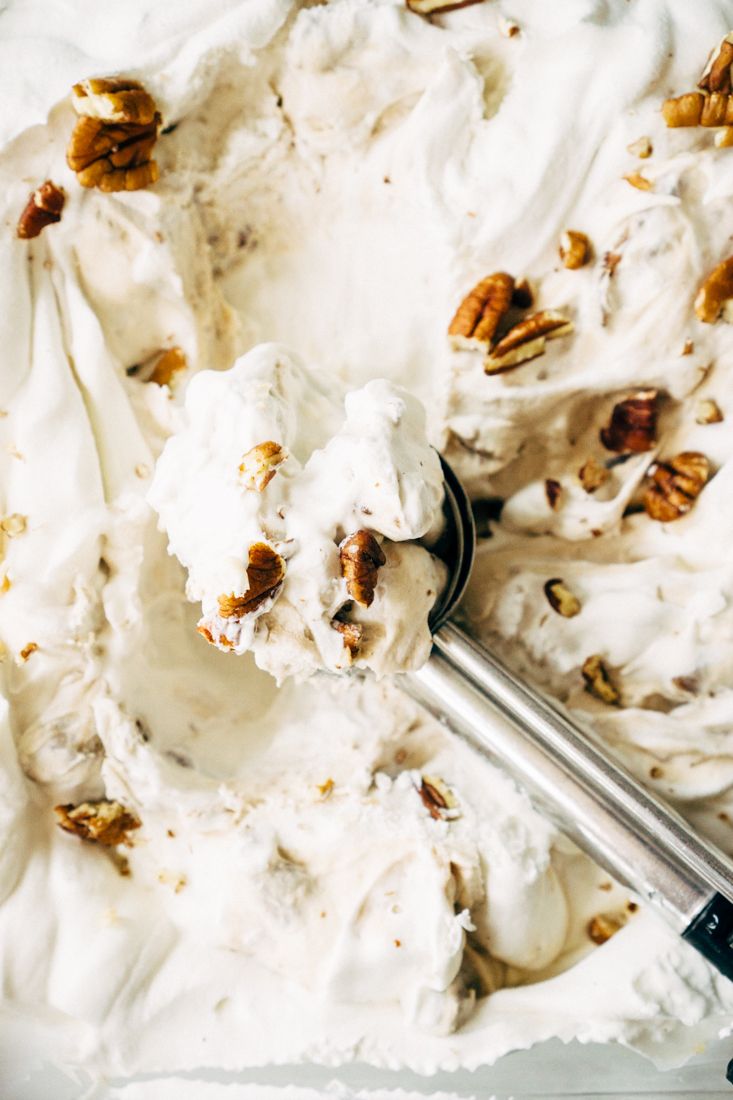 Keto No-Churn Butter Pecan Ice Cream