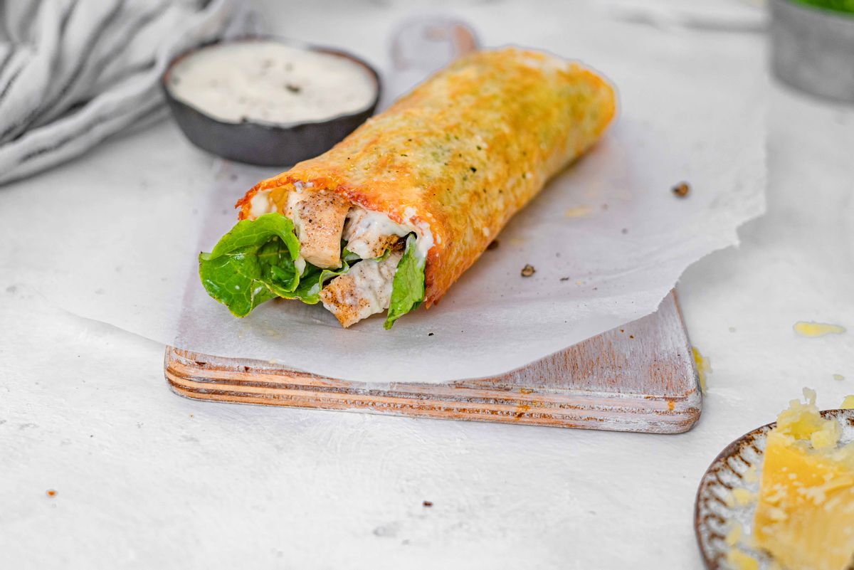 Keto Caesar Chicken Cheese Wrap