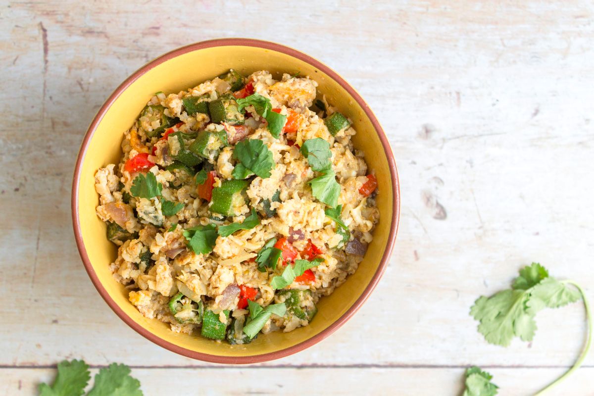 Keto Okra Egg Fried Rice