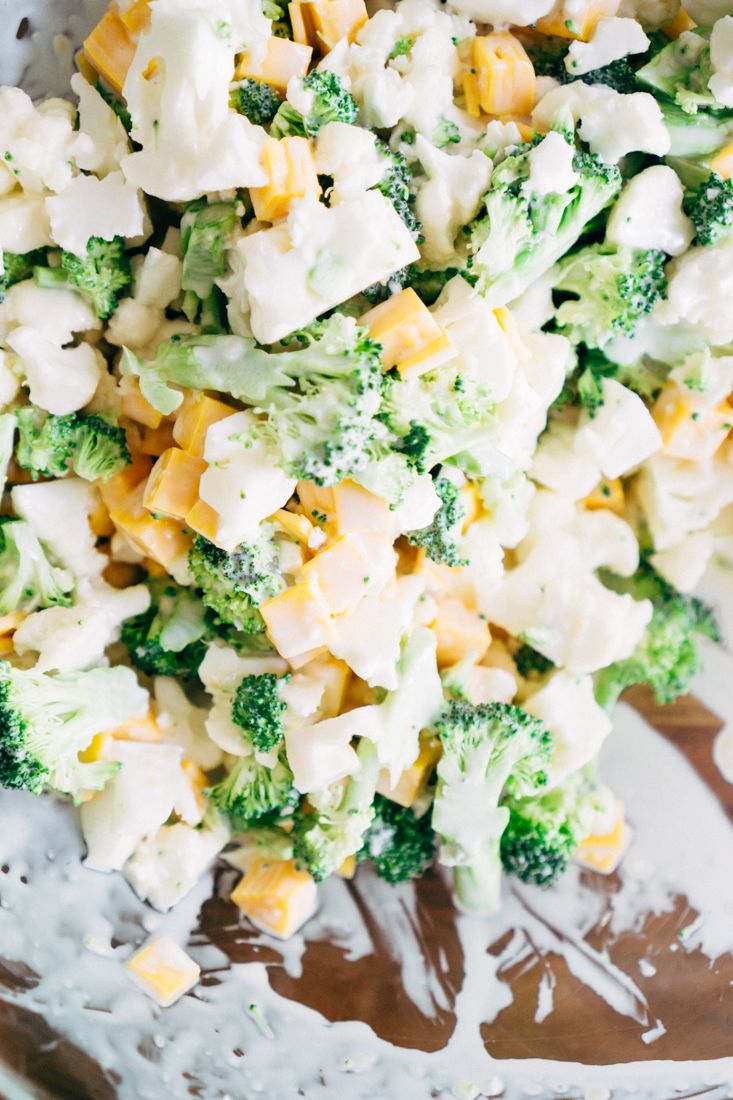 Keto Broccoli Cauliflower Salad