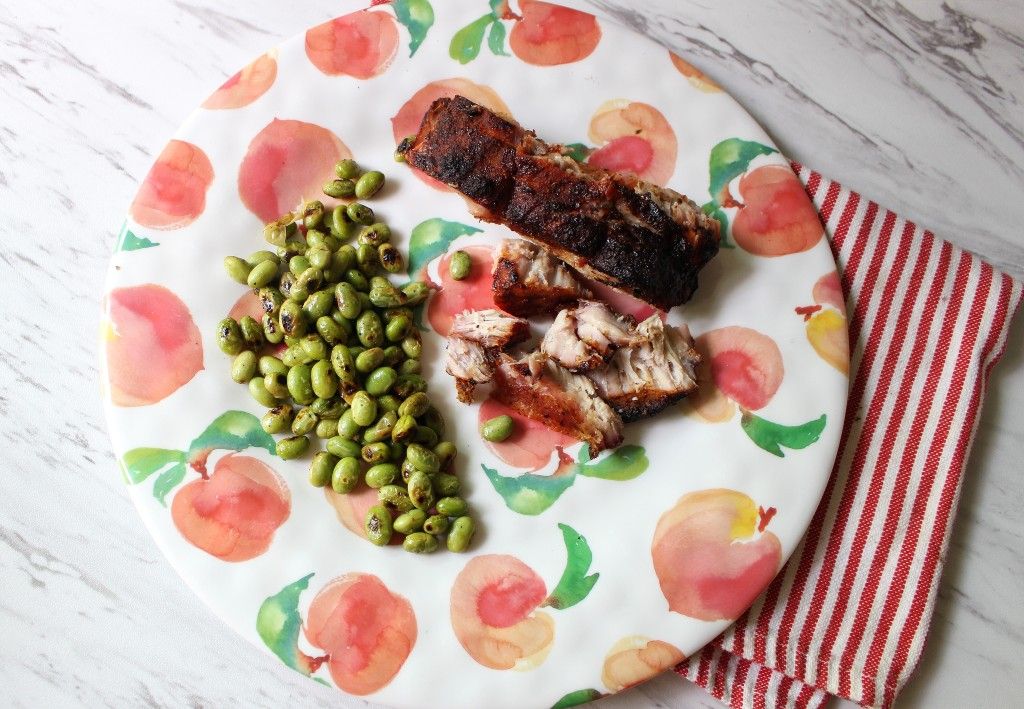 Keto Texas Ribs w Pan Fried Edamame