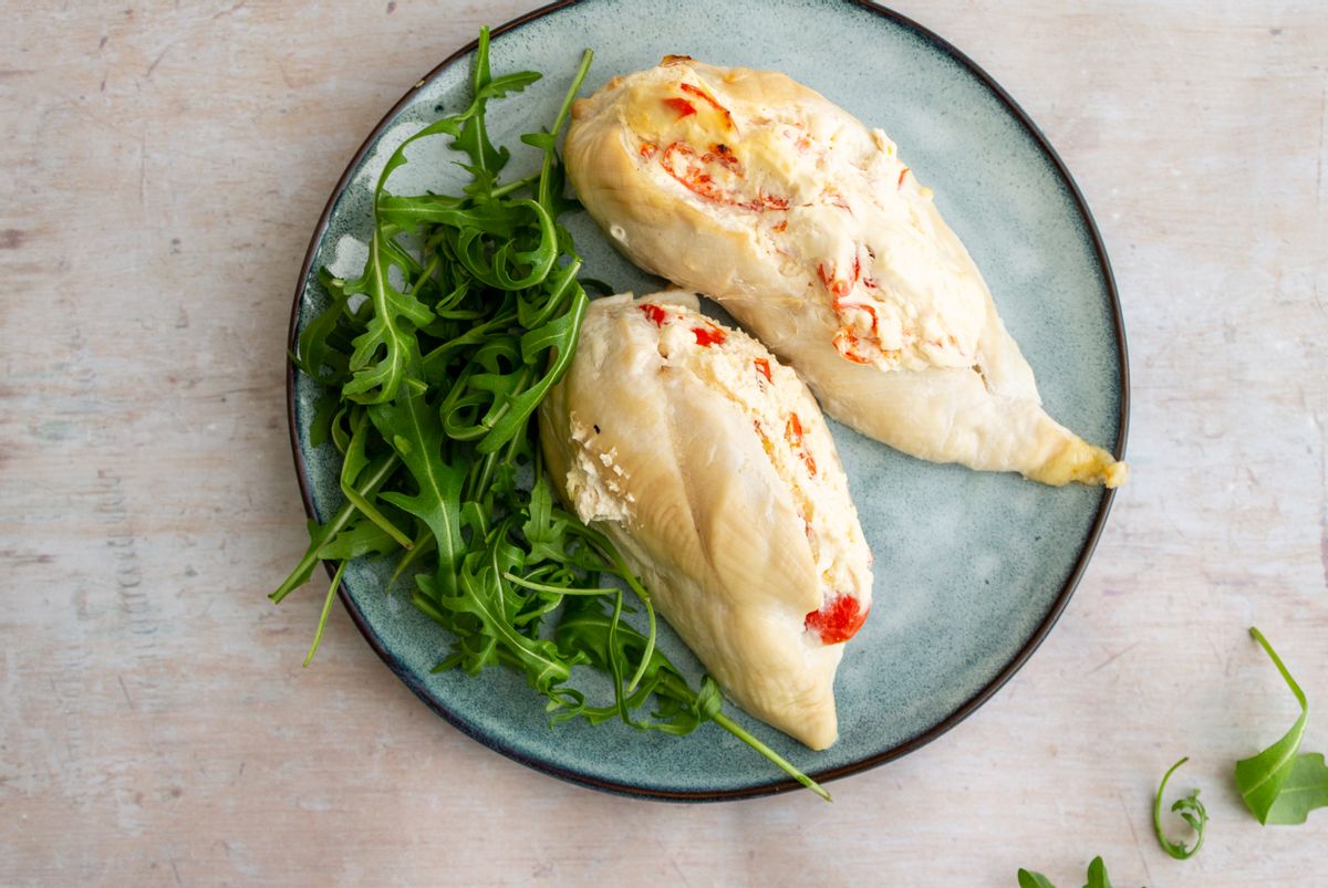 Low Carb Chicken Breasts Stuffed with Piquante Peppers and Cream Cheese