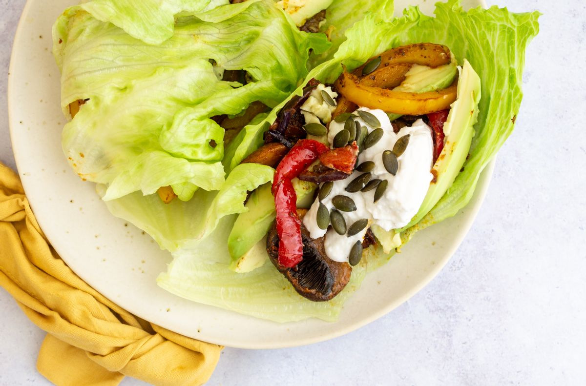 Low Carb Vegan Fajita Lettuce Wraps