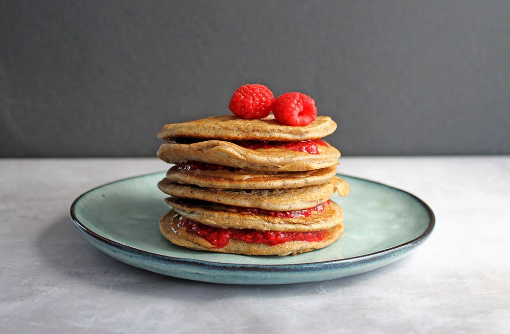 Low Carb Almond Butter And Jelly Pancakes