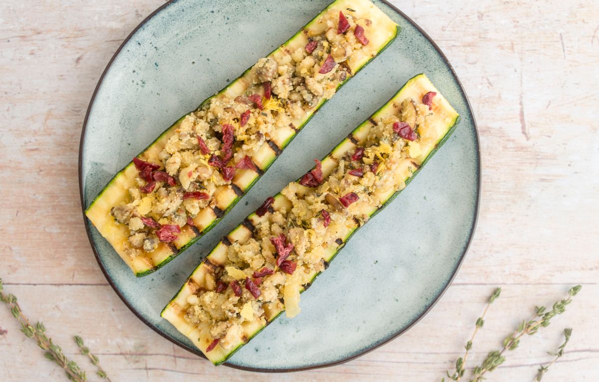 Keto Vegan Zucchini Boats with Stuffing