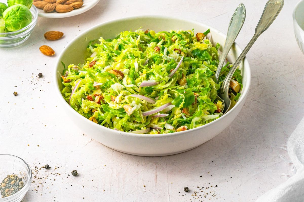 Low-Carb Shaved Brussels Sprouts Winter Salad 