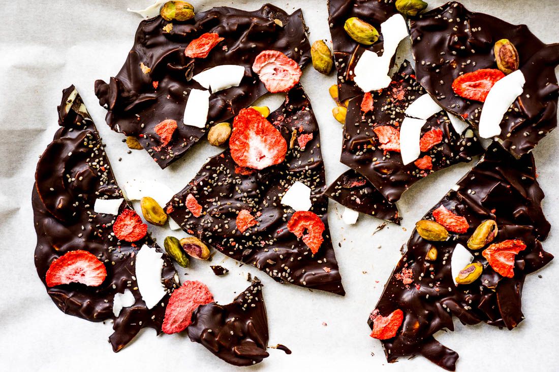 Keto Strawberry Chocolate Bark