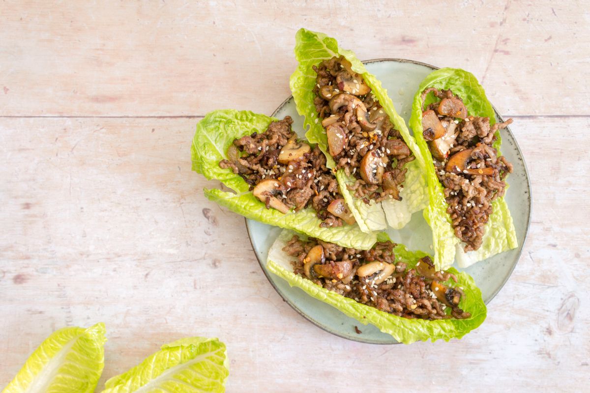 Keto Stir Fry Beef Lettuce Cups