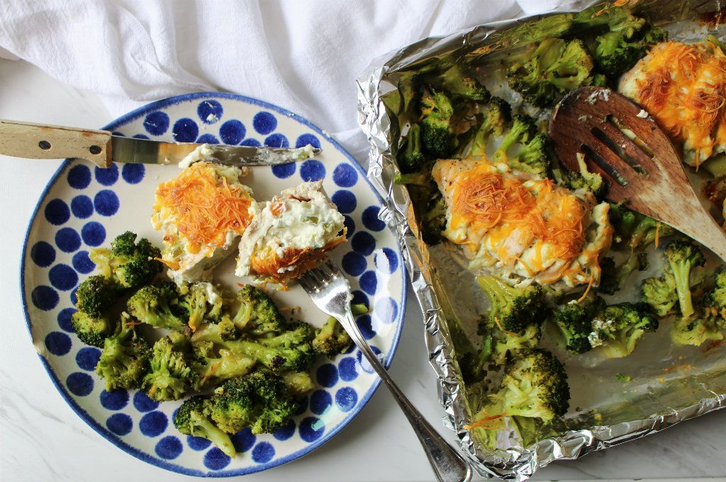 Keto Jalapeno Popper Chicken with Southwest Broccoli