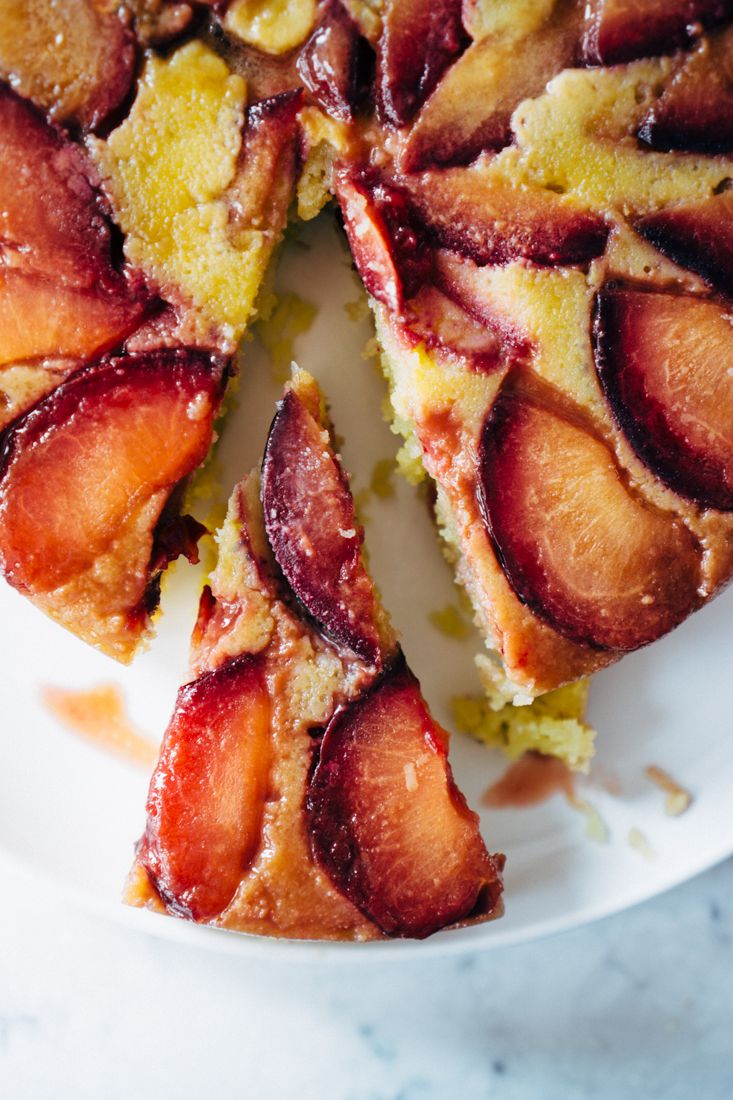 Keto Upside Down Almond Plum Cake