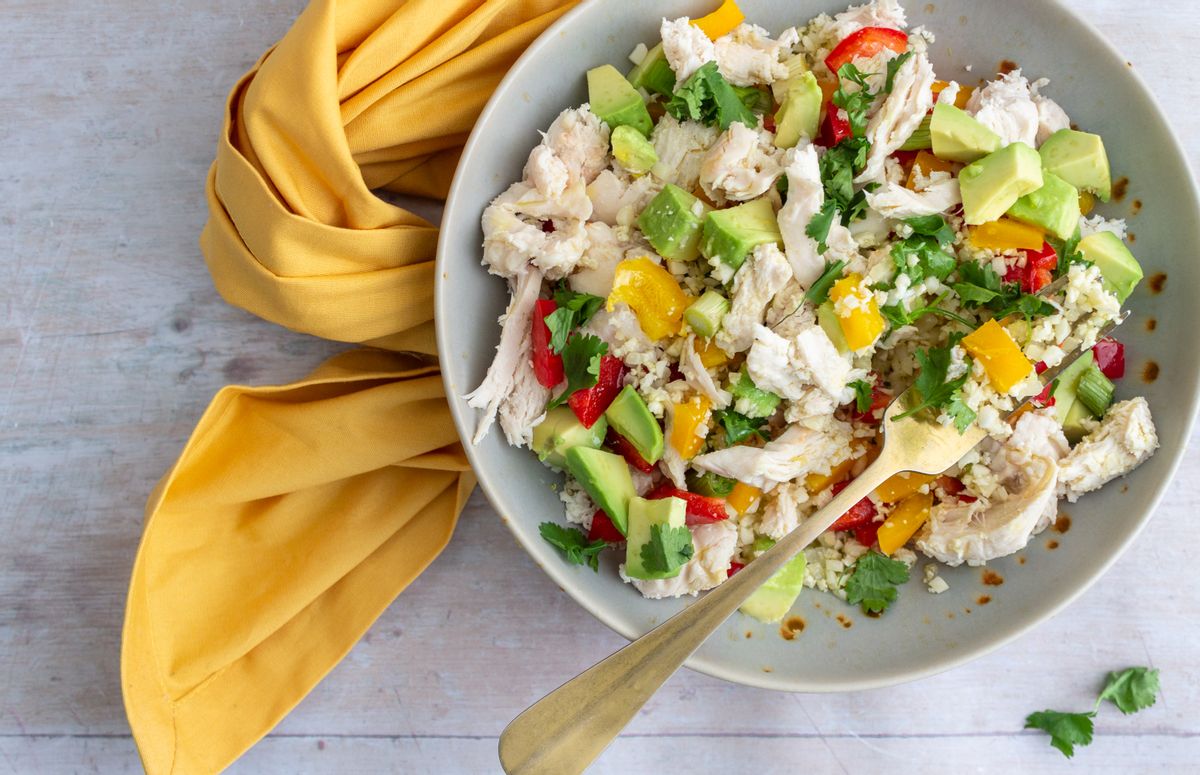 Low Carb Chicken and Bell Pepper Rice Salad