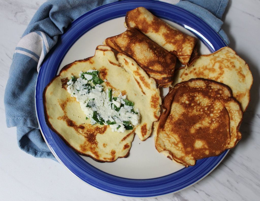 Keto Crepes with Ricotta Spinach Filling