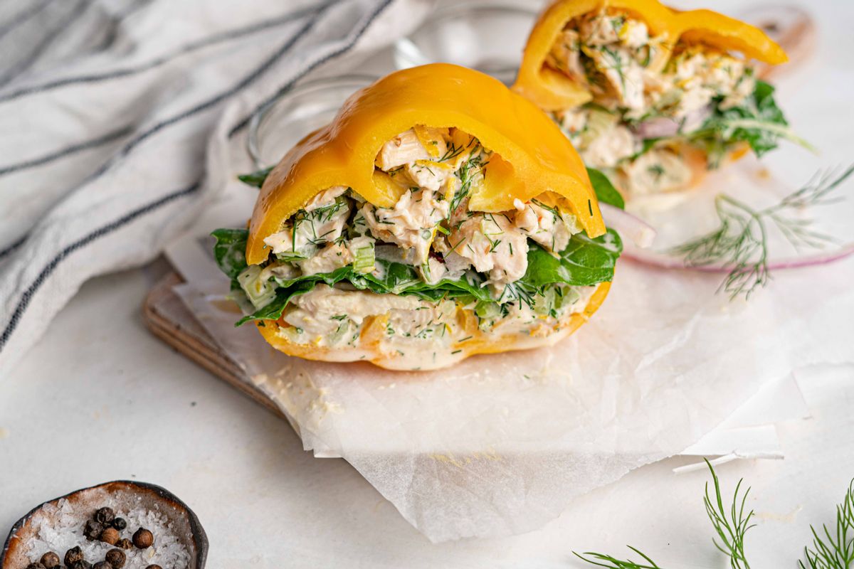 Keto Bell Pepper Chicken Salad Sandwich