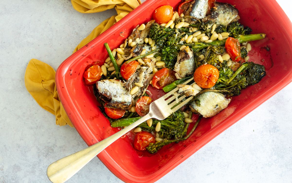 Keto Sardine and Broccoli Tray Bake