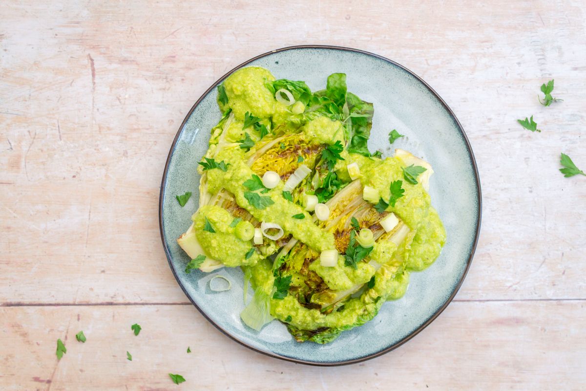 Keto Grilled Lettuce with Avocado Dressing