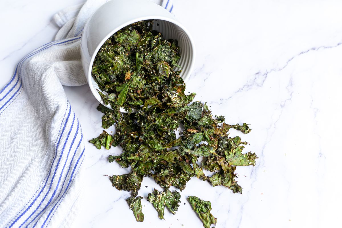 Eco-Keto Oven Baked Wasabi, Ginger and Soy Kale Chips