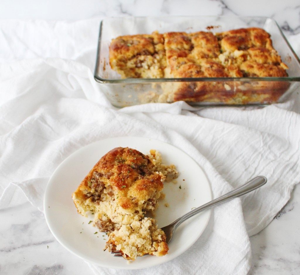 Low Carb Biscuits and Sausage Gravy Casserole