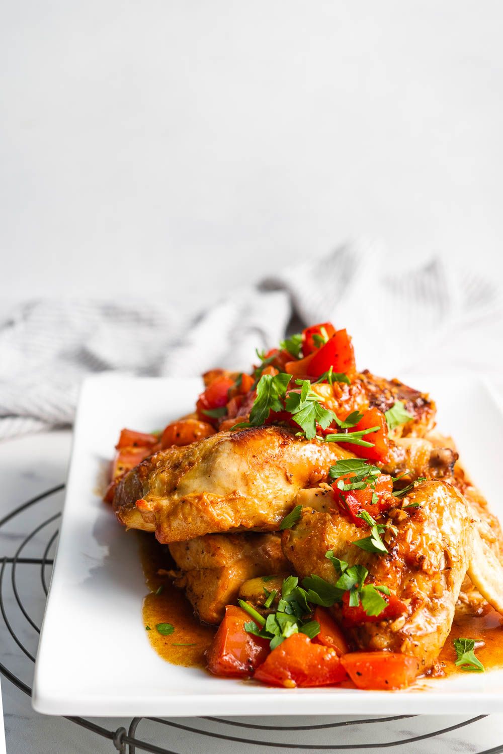 Keto One Pot French Chicken in Red Wine Vinegar