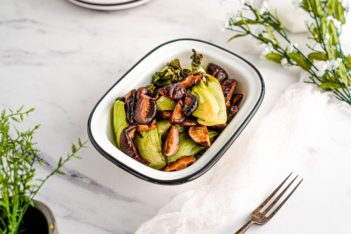 Best Paleo Air Fryer Bok Choy and Shiitake Mushrooms