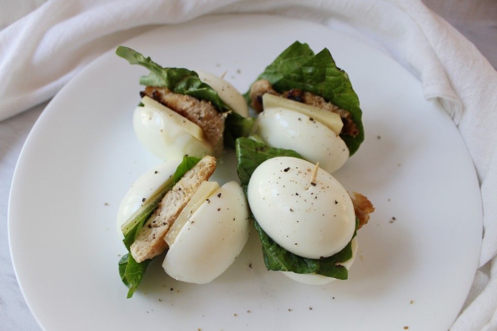 Keto Chicken Caesar Hard Boiled Egg Bites