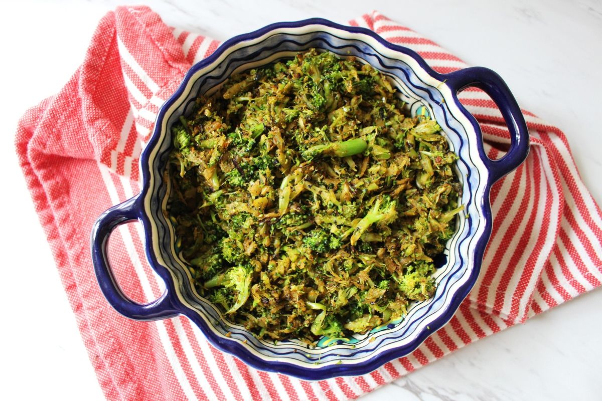 Keto Toasted Spiced Broccoli Rice