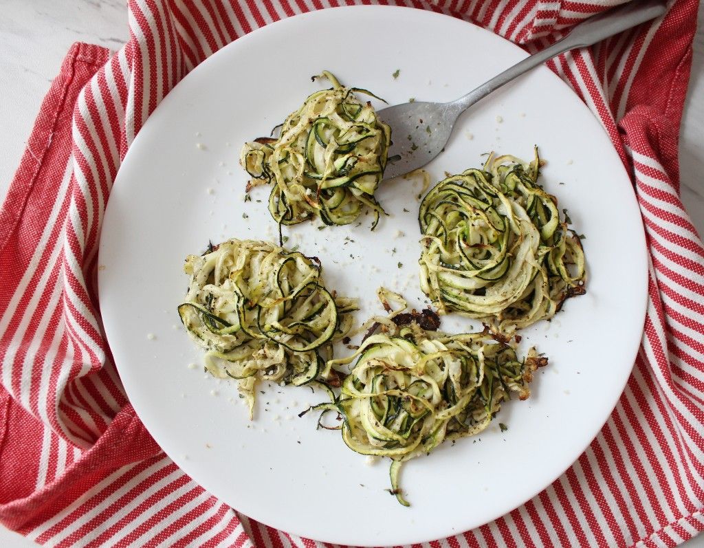 Keto Crispy Parmesan Zoodle Nests