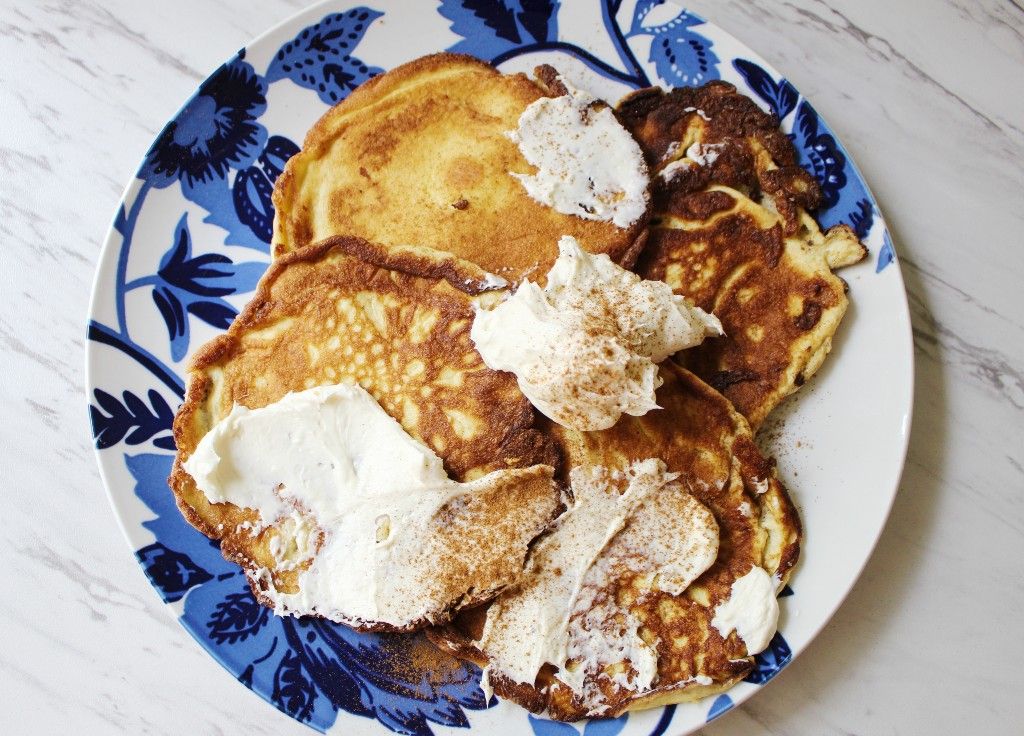 Keto Egg Fast Banana Pancakes w Cream Cheese Icing