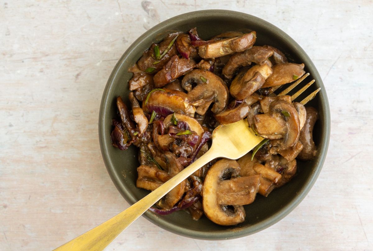 Low Carb Balsamic Mustard Mushrooms