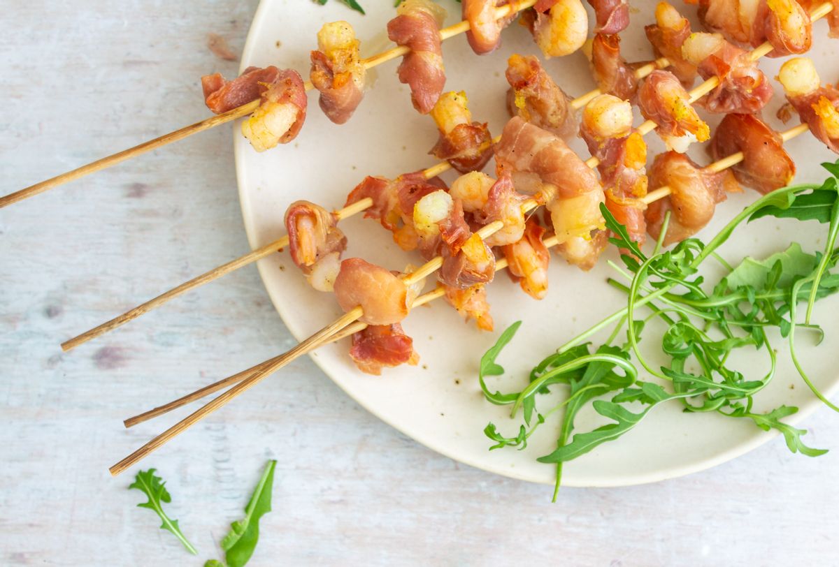 Keto Prosciutto Wrapped Shrimp Skewers